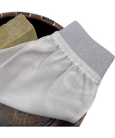 Premium Turkish Hammam Peeling Glove - 100% Silk Kessa Glove for Body Exfoliation | Spa & Shower Essential for Men & Women - Feel Fine (Silver) - Buy Online on SooperMarket.com
