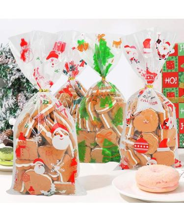 Christmas Cellophane Bags Christmas Candy Bags with Twist Ties Xmas Party Gift Bags Christmas Candy Cookie Bags Goodies Treat Bags for Christmas Party Supply Party Favor 50pcs - Buy Online on SooperMarket.com