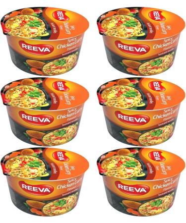 Reeva Instant Bowl Noodles Halal Certified Instant Spicy Chicken Noodles 75g (Pack of 6) + FabFinds Mug - Buy Online on SooperMarket.com