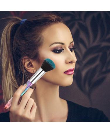 Crystal Handle Makeup Brushes Set - 10pcs Colorful Diamond Kabuki Brushes for Foundation, Concealer, and Eye Shadows - Blue - Buy Online on SooperMarket.com