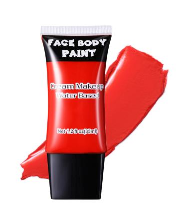 CCbeauty Red Face Paint Cream Face Painting Kit Professional Water Based Body Paint Full Coverage Foundation Makeup Halloween SFX Makeup For Clown Joker Mime Devil Spider Pennywise Vampire Costume