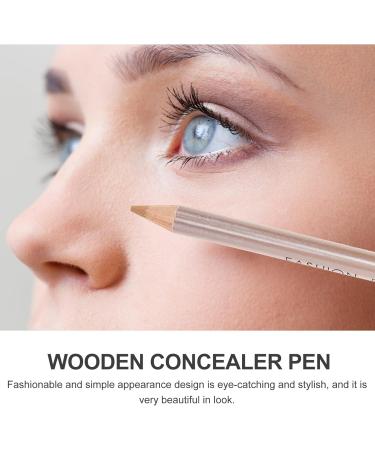 OSALADI 4pcs Scar Cosmetic Concealer Pen Makeup Waterproof Highlighter Professional Pens Brow Eye Wooden Ivory - Buy Online on SooperMarket.com