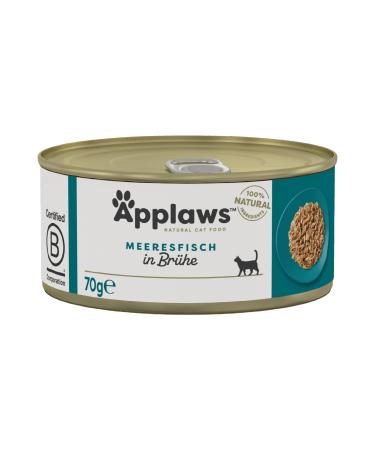 Applaws Premium Natural wet food for cats ocean fish in broth 70g can (24 x 70g) Ocean Fish in Broth 70 g (24 pack)