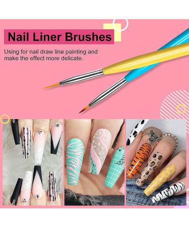Saviland 12pcs Professional Nail Art Brush Set for DIY Gel Nail Design - Double-End Dotting & Painting Brushes for Nail Extension, Liner, & Pens - Buy Online on SooperMarket.com