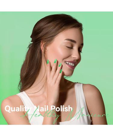 MIZHSE Quick Dry Neon Green Nail Polish - Water-Based 15ml High Gloss Manicure Lacquer for DIY Nail Art & Salon Use - Ideal Gift - Buy Online on SooperMarket.com