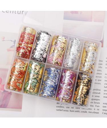 SUMAJU 10 Rolls Gold Silver Nail Foils Mesh Sticker Tape for DIY Nail Art Decorations - Buy Online on SooperMarket.com