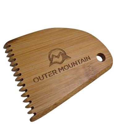 Outer Mountain Surfboard Wax Comb - Bamboo Surfboard Wax Scraper & Surf Wax Remover - Surfer Gift