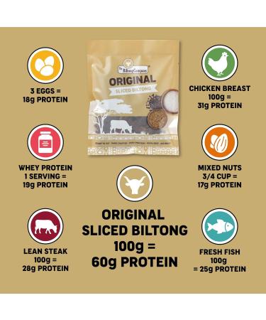 Sliced Biltong 5 Flavours - 5 x 50g (250g) Natural Spicy Beef Biltong by The Biltong Company High in Protein & Keto Diet-Approved Lean Biltong Spiced Meat Snack Like Jerky - Buy Online on SooperMarket.com
