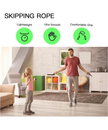 VIIBASE Soft Beaded Jump Rope - Adjustable Tangle-Free Segmented Skipping Rope for Kids, Men, and Women - Fitness Training and Weight Loss - Blue - Buy Online on SooperMarket.com