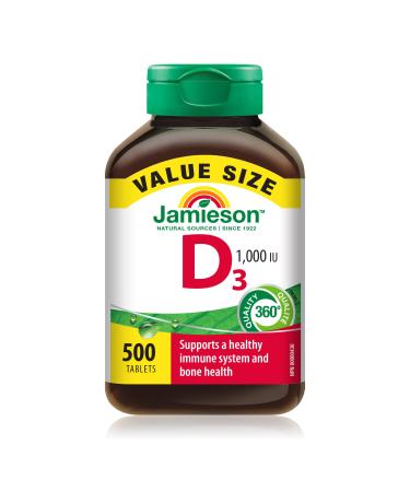Jamieson Vitamin D 1 000IU 500 Tablets 500 count (Pack of 1)