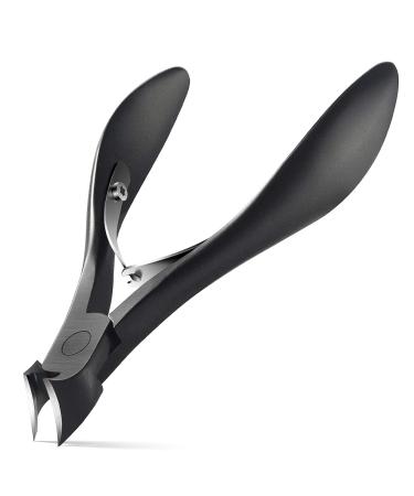 FERYES Toenail Clippers for Thick Nails Toe Nail Clippers for Ingrown Hard Toe Nail Fingernail - Large Handle Stainless Steel Olecranon Fingernail Clipper Black Black type2