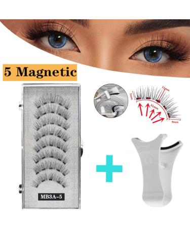 generic Eyelashes Magnetic | Reusable Lashes for Women 2 Pair - Natural Look Reusable Eyelashes Kit 3D False Eyelashes with Applicator No Glue Needed - Buy Online on SooperMarket.com