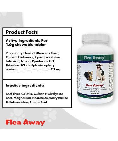 Natural Flea Away Repellent for Dogs and Cats - 100 Chewable Tablets - Buy Online on SooperMarket.com