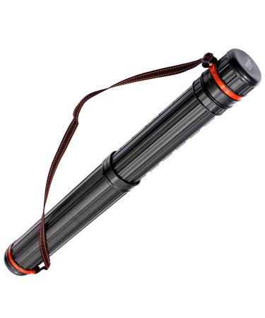 VViViD 17.5  - 29.5  inch Black Telescoping Storage Tube  with Carrying Strap  for Posters  Documents  Art  Blueprints  and More