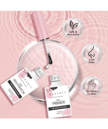 Makartt Nail Dehydrator and Primer Set - Professional Nail Prep for Long-lasting Acrylic Nails, UV Gel Polish - 0.5 Fl Oz (Pack of 2) - Buy Online on SooperMarket.com