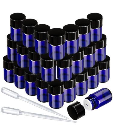 Fandamei 2 ml of blue empty glass bottles bottles for essential oils mini glass bottle with droppers orifice reducers perfect for essential oil spa massage aroma therapy 25 PCs