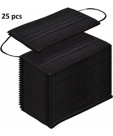 Black Disposable Face Masks 25 Pack - 3-Ply Protection - Buy Online on SooperMarket.com