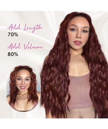 REECHO Clip in Hair Extensions - 5PCS Brown 24 Thick Long Loose Waves HE002 - Invisible Lace Weft Natural Soft Hairpieces for Women - Light Brown with Blonde Highlights - Buy Online on SooperMarket.com