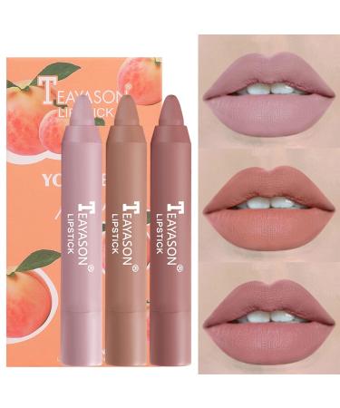 Premium 3pcs Lipstick Set - Waterproof Matte Lip Glaze Long-lasting Non-Stick Cup Colors Perfect Nude Shades for Stunning Lips - Buy Online on SooperMarket.com