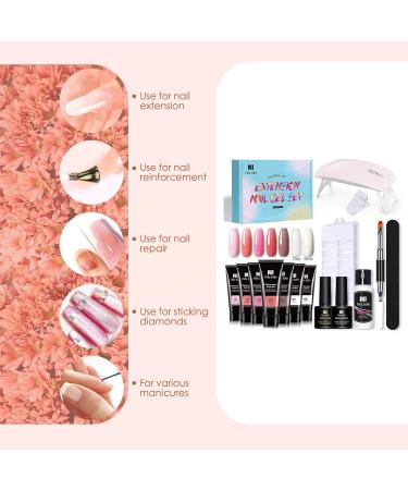 Layhou Gel Extension Nail Kit Polygel Nail Kit Nail Strengthen Gel UV/LED Nail Lamp Nail Dryer Base Coat Top Coat with Nail Brush Nail File Nail Clip Manicure Tools #1 - Buy Online on SooperMarket.com