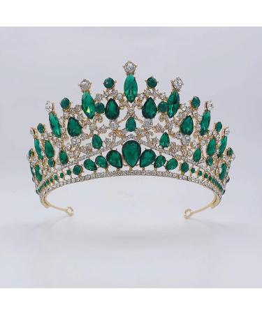 Mr. Green Queen Crown for Women - Crystal Wedding Tiara for Bride - Princess Tiara Diadem - Prom Pageant Hair Accessories - Buy Online on SooperMarket.com