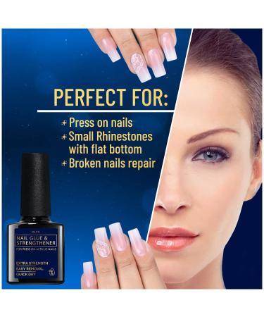 Valitic Nail Glue & Strengthener for Acrylic/Press On Nails - Quick Dry Brush On Gel, Long Lasting & Adhesive Bond for False Nails - Nail Strengthener for Tips - 0.33oz, 1 Pack - Buy Online on SooperMarket.com