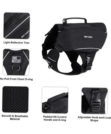 OneTigris CAMELUS Dog Backpack - Tear-Resistant Camping & Hiking Pack for M/L Size Dogs - Lightweight Durable Black - Buy Online on SooperMarket.com