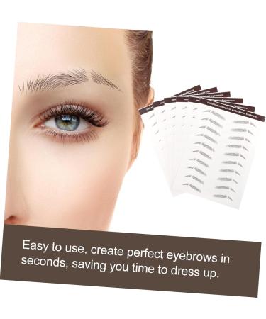 FOYTOKI 6pcs Eyebrow Stickers Brown Fake Eyebrows Makeup Eyebrow Transfer Black Eyebrow Water Transfer Paper 5.8X1X0.1CM Brown - Buy Online on SooperMarket.com