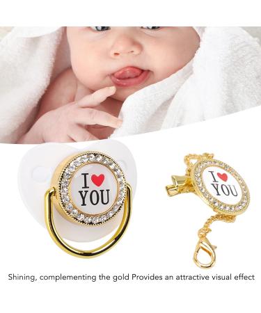 Non-Toxic Baby Pacifier Set with Chain Clip - Attractive White Pacifiers for Photo Shoots | International Shipping Available - Buy Online on SooperMarket.com