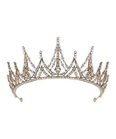 SWEETV Gold Tiaras and Crowns for Women  Wedding Tiara for Bride  Metal Queen Crown  Crystal Hair Accessories for Birthday Quinceanera Pageant Prom
