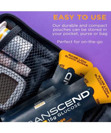 Transcend Glucose Gel Packs - Orange - 15 Pack (1.1oz Each) - FSA/HSA Eligible - Made in USA - Blood Sugar Support for Diabetics - Buy Online on SooperMarket.com