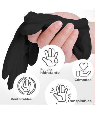 EXBRIECO 12 or 6 Pairs Cotton Gloves Hydrating Gloves Soft Elastic Hand Care Comfortable Gloves Mimo Gloves Jewelry Waiter Costume White or Black L Pack 6 Black - Buy Online on SooperMarket.com