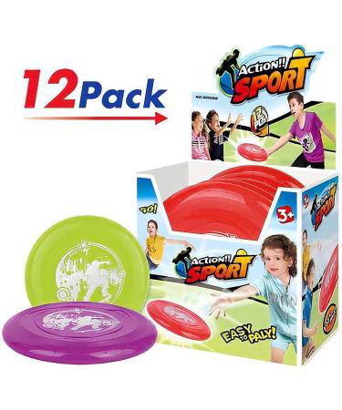 Liberty Imports 12 PCS 9-Inch Plastic Flying Discs Set for Outdoor Sports - Great for Kids & Adults - Buy Online on SooperMarket.com