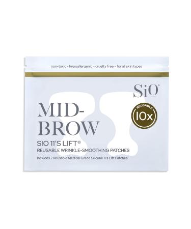 SiO Beauty Mid-Brow Forehead Anti-Wrinkle Patch - Rapid Overnight Reusable Silicone Patch to Reduce Furrows  Expression Lines  and the 11s