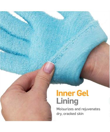 NatraCure Moisturizing Gel Booties & Gloves Set for Dry Hands, Feet, and Skin - Aqua Color - Buy Online on SooperMarket.com