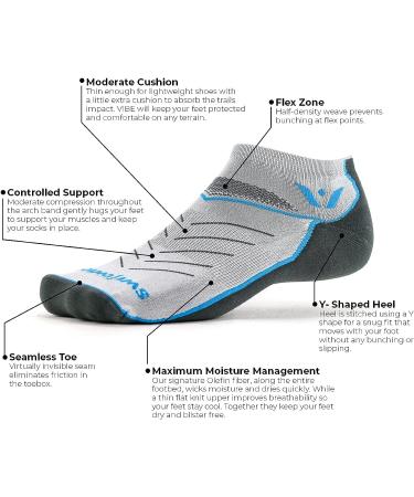 Swiftwick VIBE ZERO Trail & Road Running Socks - Medium Purple - Buy Online on SooperMarket.com