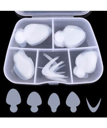 BNG 60 Pcs French Nail Forms Sticker Duet System Silicone Nail Forma Pads 5 * 12 Stickers Soft Reusable Stencil Dual Form Extension for French Manicure