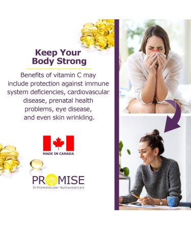 Promise Liposomal Vitamin C 1000 mg - 90 Soft Gels - Superior Immunity Support & Collagen Production - Enhances Skin Muscle & Joint Health - Canadian-Made for Antioxidant Protection & Radicals Defense - Buy Online on SooperMarket.com