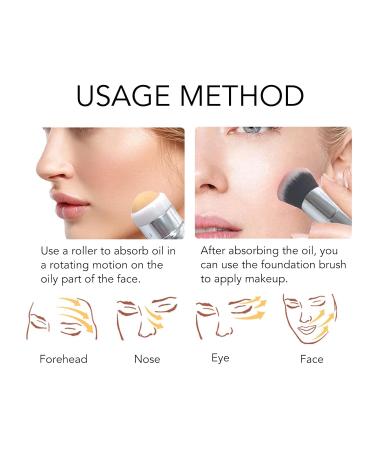 Oil Absorbing Volcanic Roller | Reusable Oily Skin Control | Portable Shine Remover & Blotting Brush - Perfect for Oily Skin Care - Buy Online on SooperMarket.com