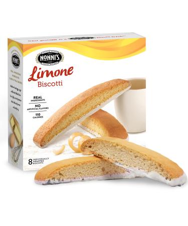Nonni's Limone Biscotti Italian Cookies - Italian Biscotti Cookies - Biscotti Individually Wrapped - Lemon Biscotti w/ White Icing - Kosher - 6.88 oz, 6 Pack