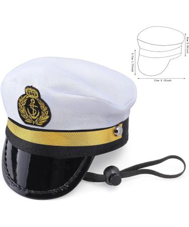 Yewong Pet Captain Sailors Costume Set Dog Cat Sea Captain Hat with Pet Anchor Triangle Bibs Scarf for Cat Puppy Navy Halloween Cosplay Costume Accessories Photo Props (White-B) - Buy Online on SooperMarket.com