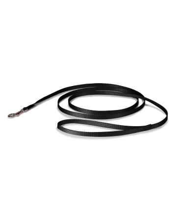 PetSafe Nylon Dog Leash - Strong, Durable, Traditional Style Leash with Easy to Use Bolt Snap - Available in Multiple Widths and Colors 3/8 in. x 6 ft. Black