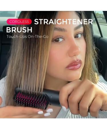 TYMO Cordless Hair Straightener Brush - Eco Portable Travel Mini Hot Comb for Women Anti-Scald Ceramic Coating Lightweight for Touch-ups - Shop Now - Buy Online on SooperMarket.com