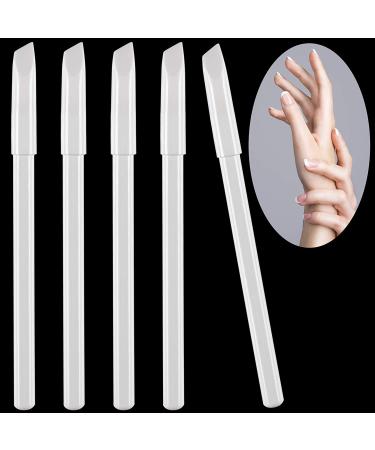 PAGOW 5-Piece White Nail Whitening Pencils Set with Cuticle Pusher - DIY French Manicure Supplies & Nail Art Decoration Tool - Buy Online on SooperMarket.com