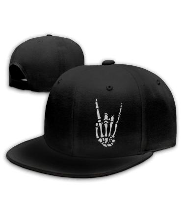 Negi Flat Bill Hats Snapback Hat Brim Baseball Cap for Men Adjustable Black65 2