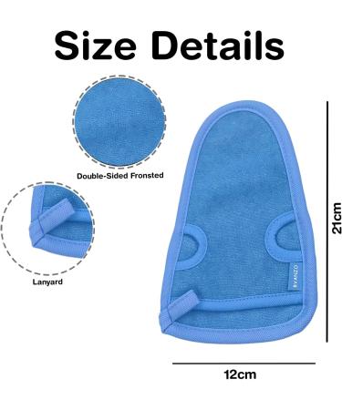 Bvanzo Exfoliating Glove - Dead Skin & Fake Tan Remover Mitt for Shower - Skin and Body Exfoliator - Blue - Buy Online on SooperMarket.com