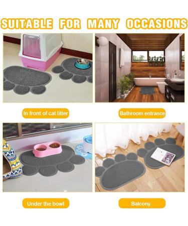 INFURIDER Cat Litter Mat Cute Paw Shape Pet Feeding Mat 15 x12 Cat Food Water Bowl Placemat Anti-Slip Puppy Cat Eating Dish Pad for Pet Accessories(2 Pack) - Buy Online on SooperMarket.com
