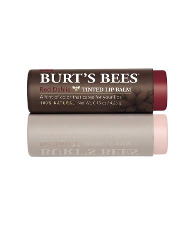 Burt's Bees Tinted Lip Balm Red Dahlia - 100% Natural with Shea Butter & Botanical Waxes | 1 Tube, Pack of 1 - Buy Online on SooperMarket.com