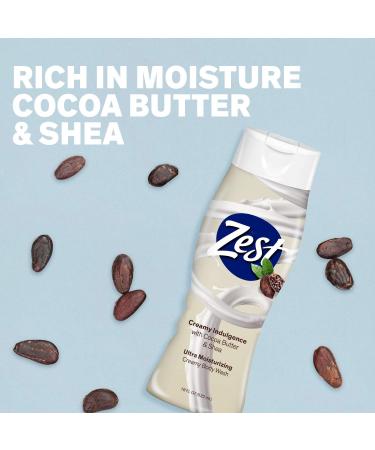 Zest Cocoa Butter and Shea Body Wash - 6 Pack x 18 Fl Oz | Ultra Moisturizing Shower Gel with Cocoa Butter & Shea | Silky Smooth Skin - Buy Online on SooperMarket.com