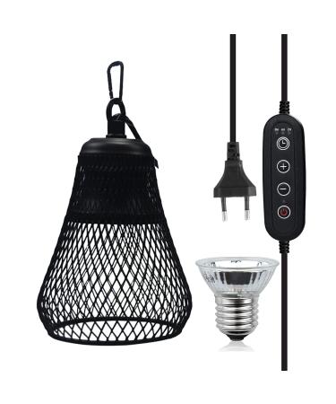QIODAZOO turtle heat spot lamp reptile heat lamp with hook E27 lamps 50W controllable time controllable brightness
